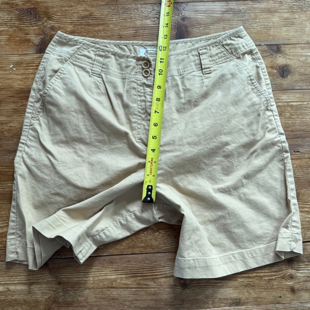 Talbots Tan Y2K Khaki Cotton Stretch Bermuda Chino Walking 7" Shorts WM's 10 EUC - Picture 8 of 9